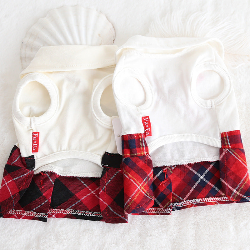 England Style Pet Skirt in Red or Black, XS–XL