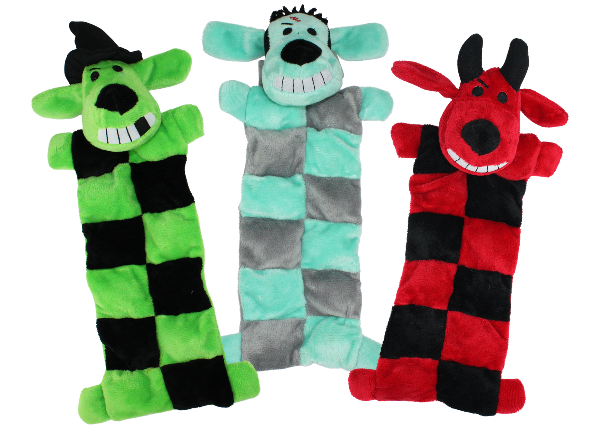Devil, Witch & Monster Squeaker Mats Dog Toy Set