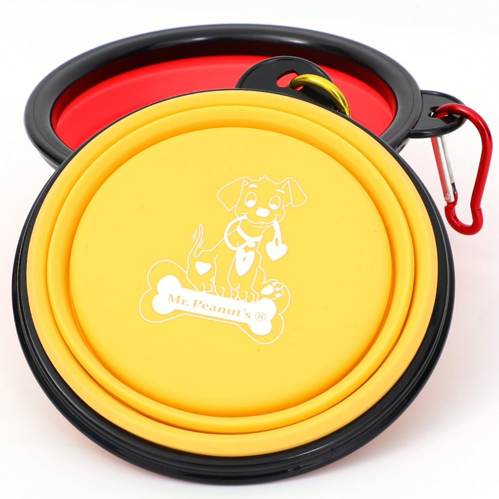 Mr. Peanut's Collapsible Silicone Pet Travel Bowls - 12oz