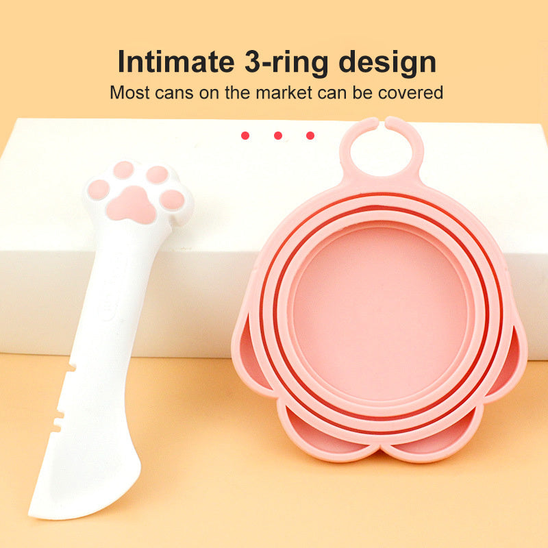 Silicone Pet Food Spoon and Can Lid Set