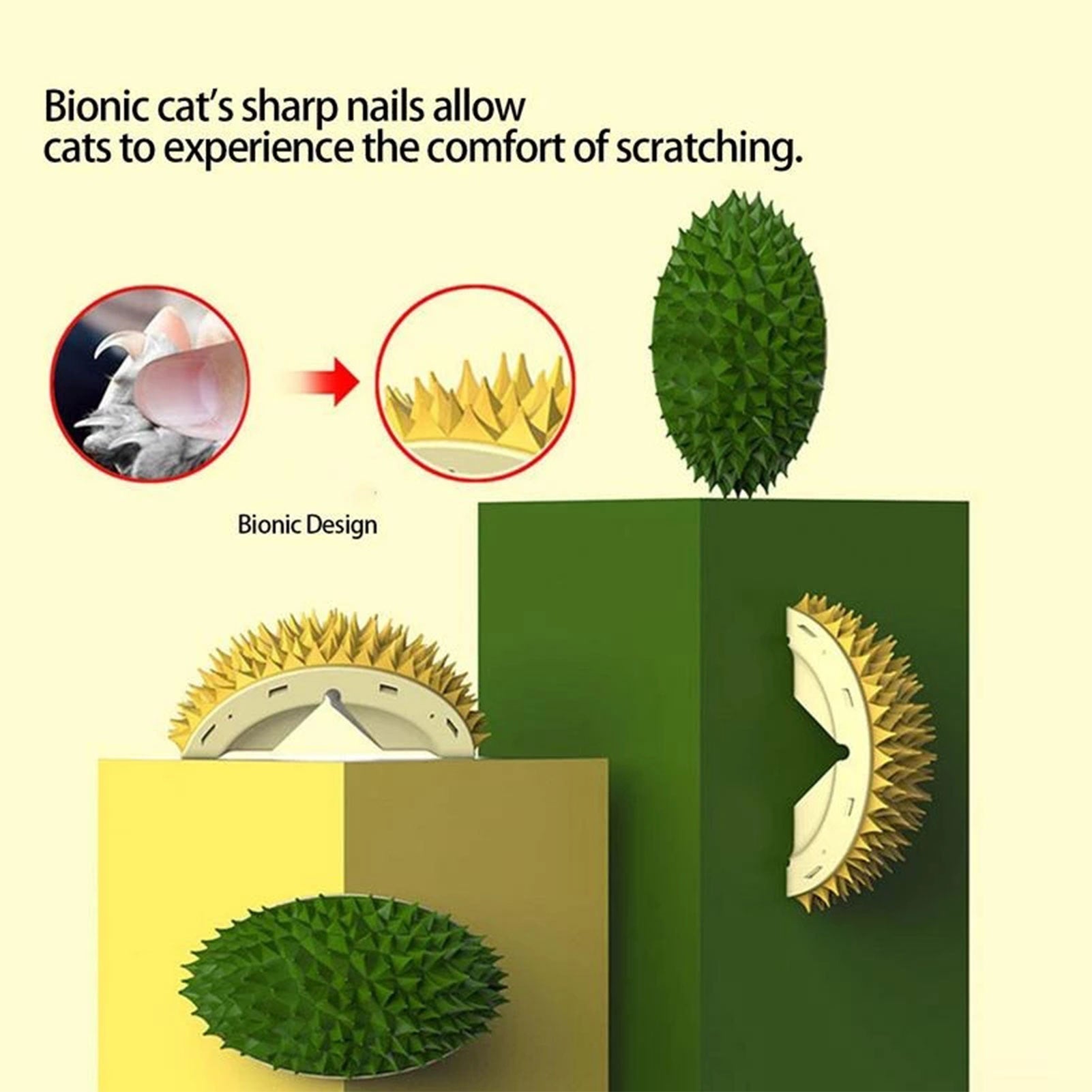 Avocado Catnip Ball & Durian Cat Brush Set for Cats