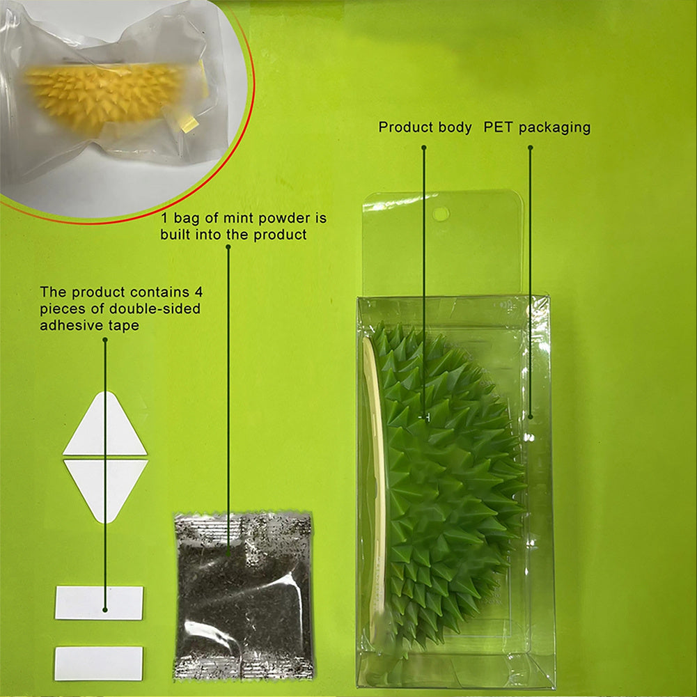 Avocado Catnip Ball & Durian Cat Brush Set for Cats