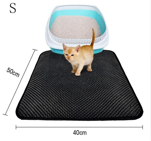 EVA Cat Litter Mat – Waterproof, Foldable, Black or Grey, S–L