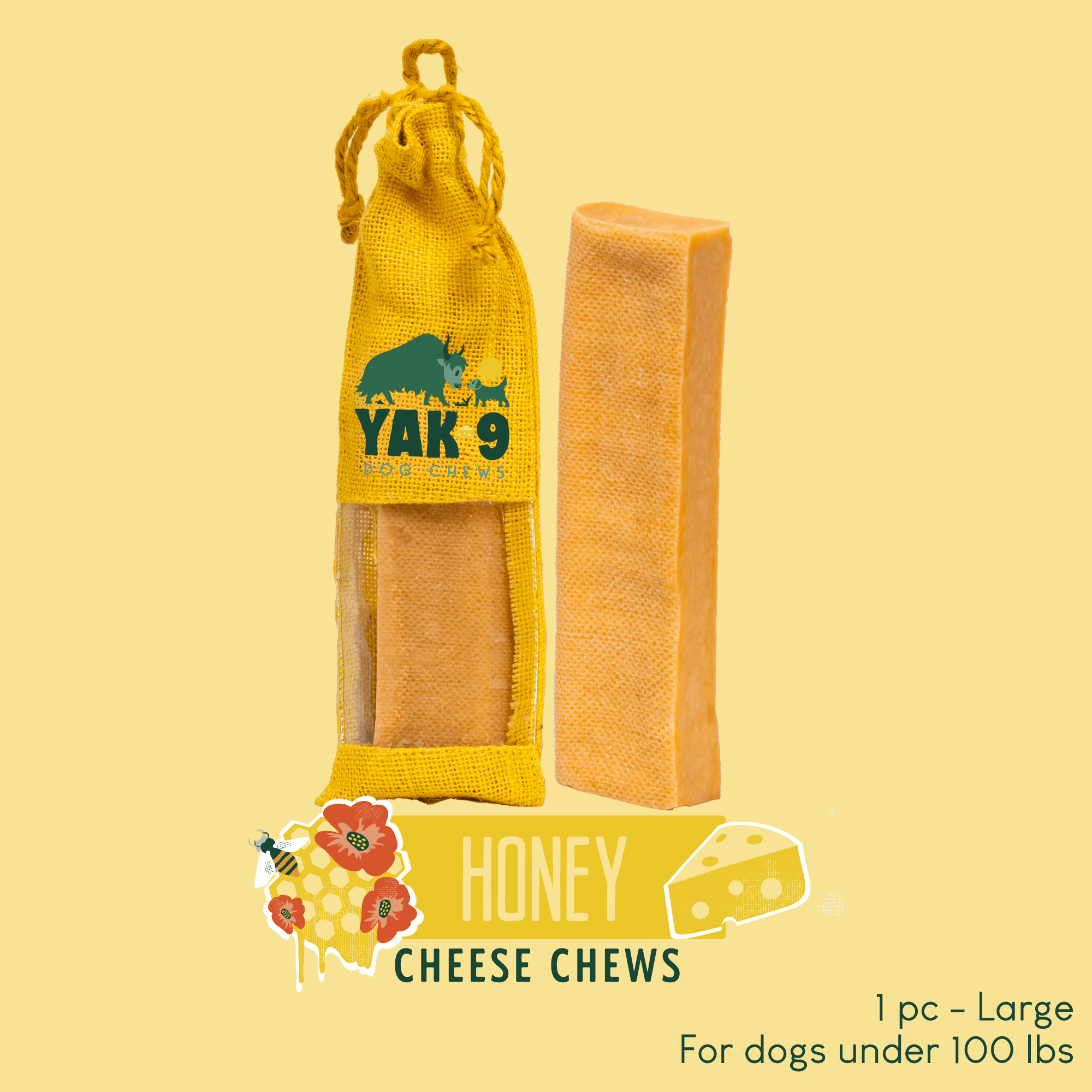Honey Yak Cheese Dog Chews with Organic Himalayan Honey