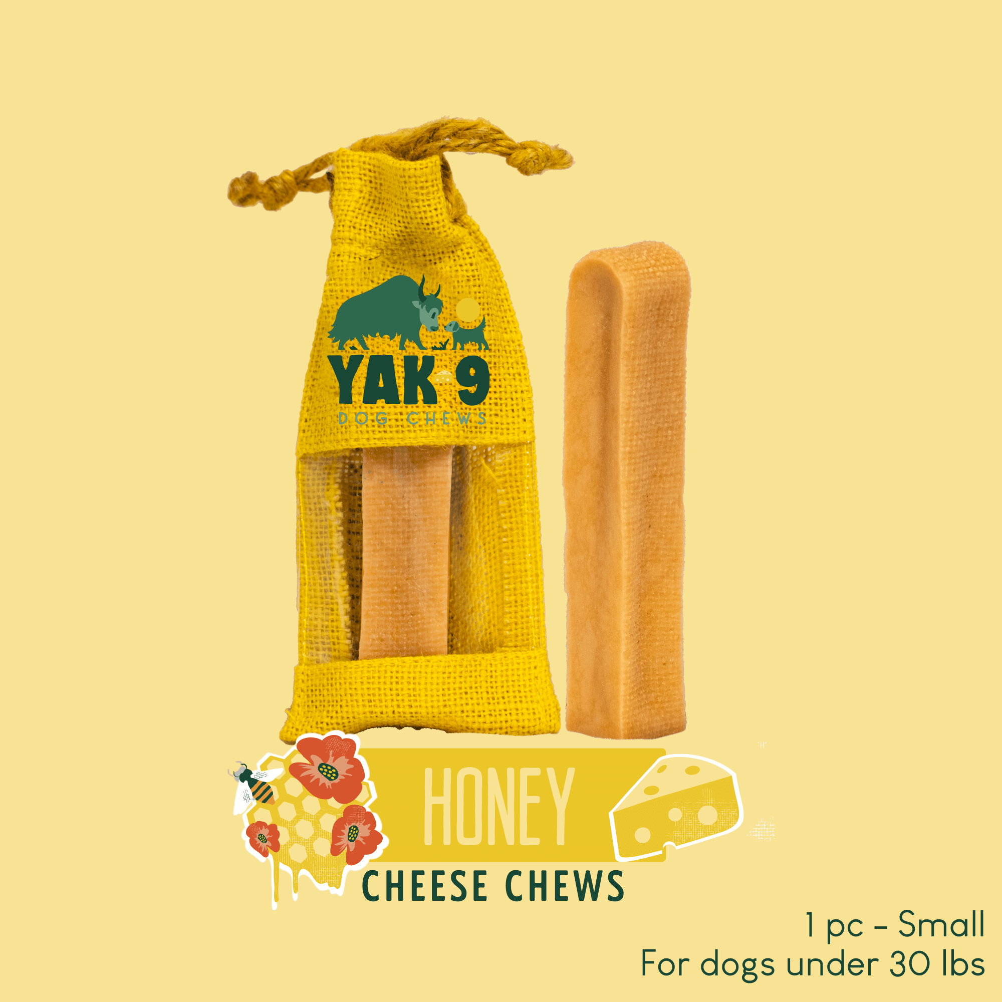 Honey Yak Cheese Dog Chews with Organic Himalayan Honey