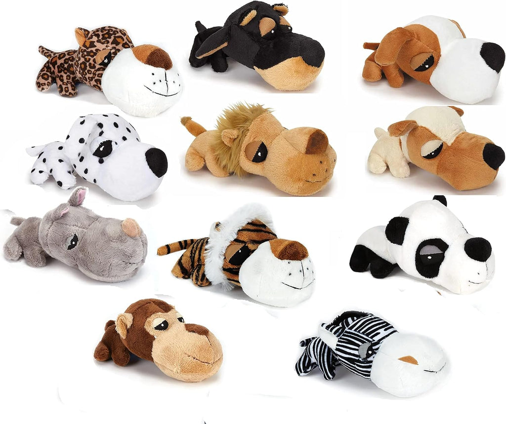 Diggers Mini FatHedz Plush Dog Toy with Squeaker for Small Dogs