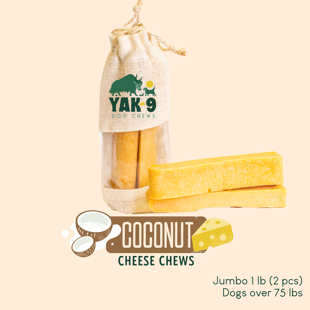 Coconut Cheese Dog Chews with Yak and Cow Milk