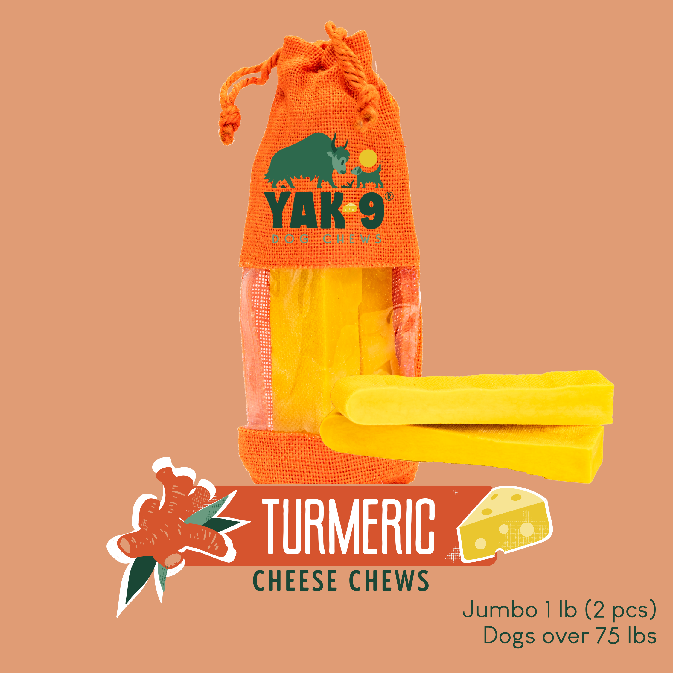 Turmeric Yak Cheese Dog Chews