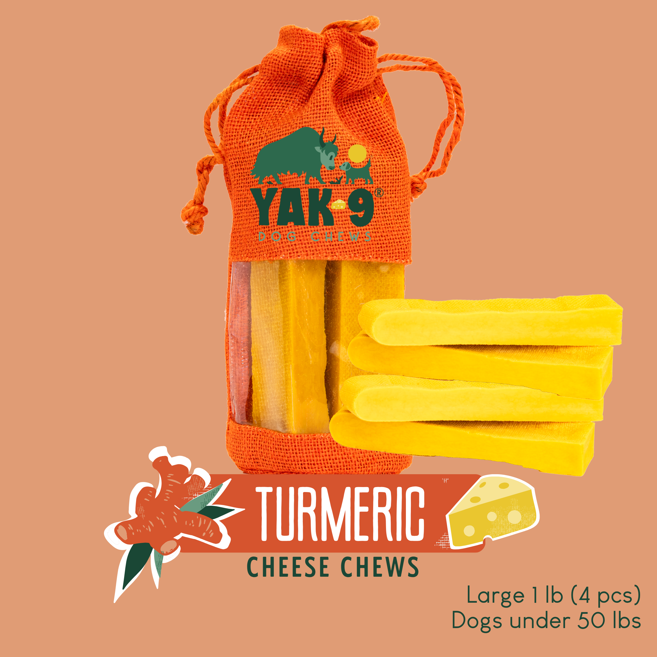 Turmeric Yak Cheese Dog Chews