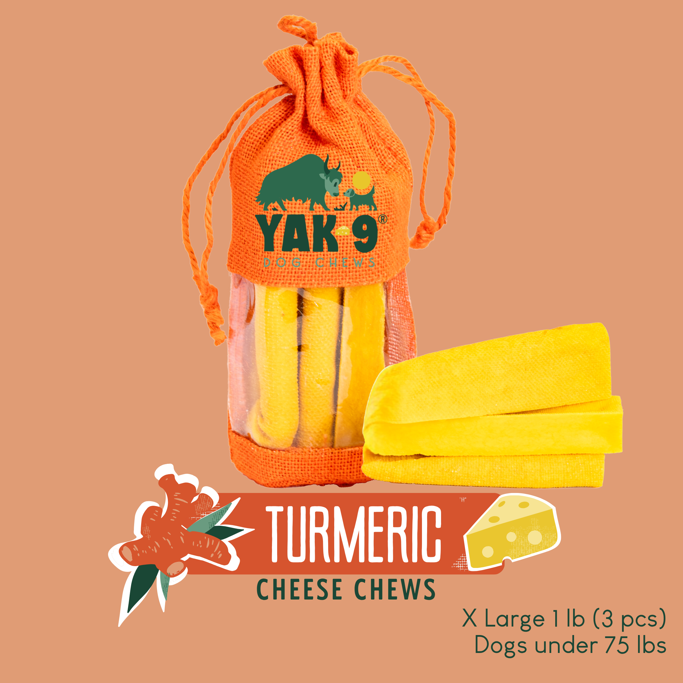 Turmeric Yak Cheese Dog Chews