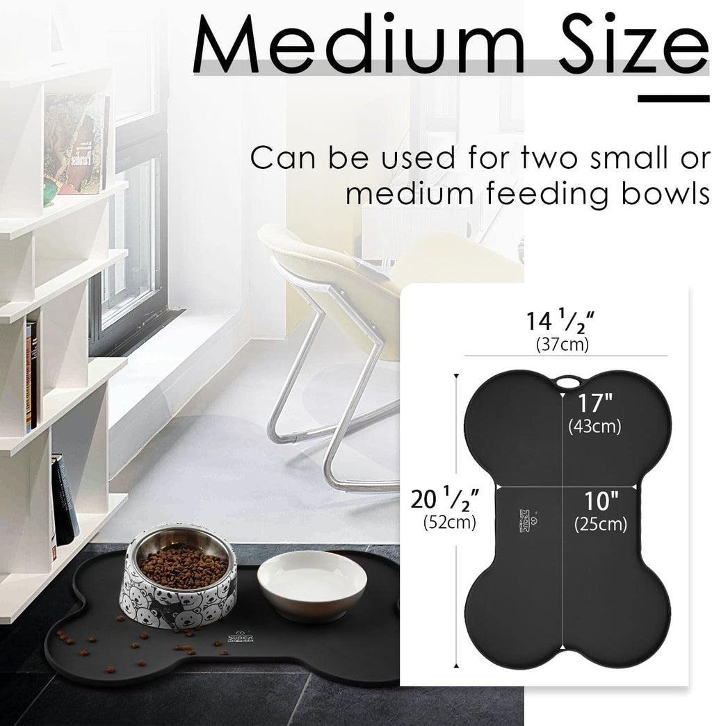 Silicone Pet Feeding Mat with Raised Edges, 20.5" x 14.5"