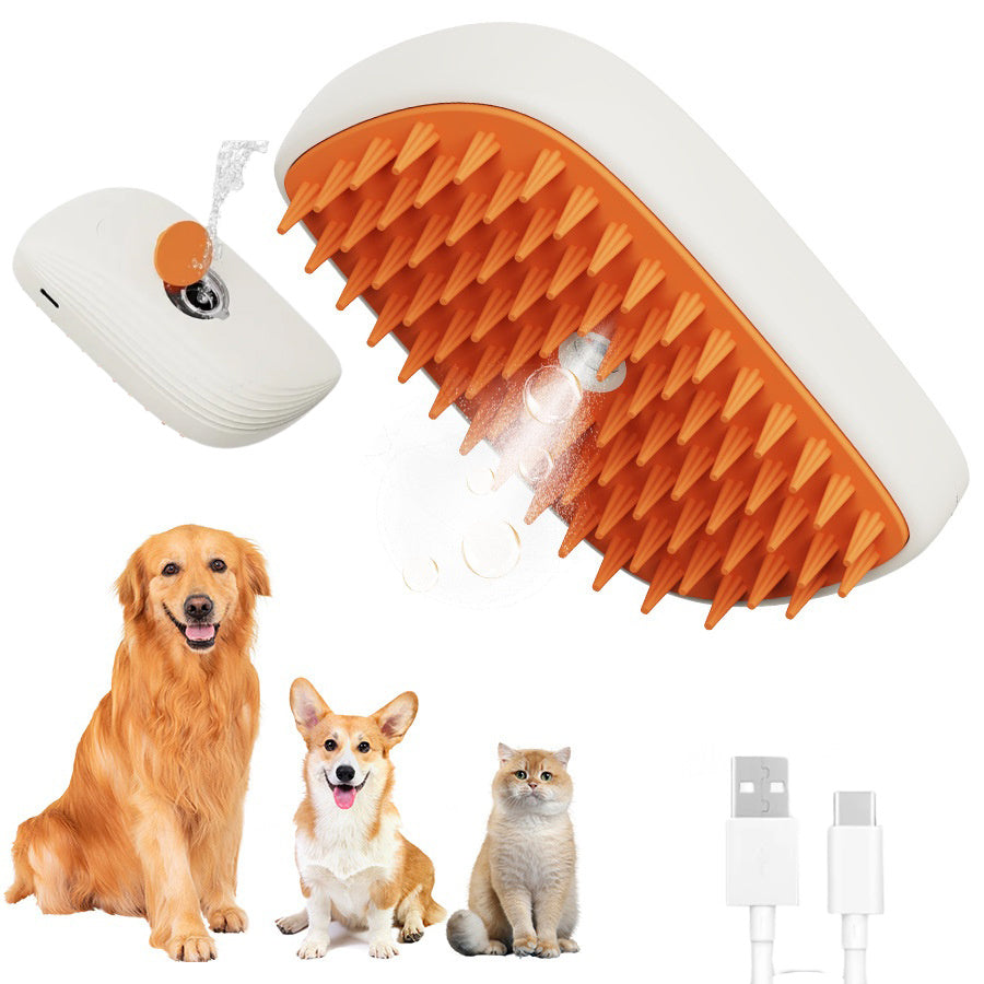 Gentle Steam Grooming Brush for Cats, USB Rechargeable
