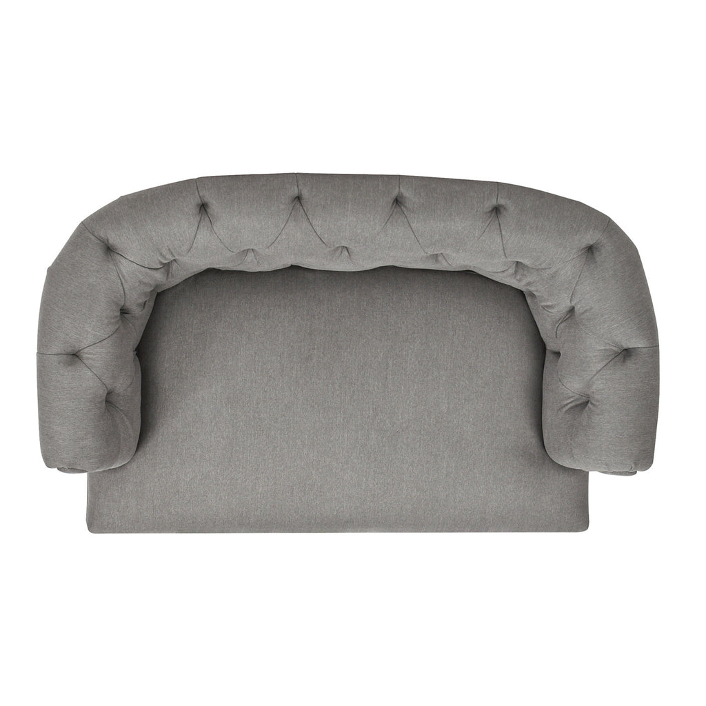 Gray Velvet Chesterfield Pet Sofa for Small and Medium Pets