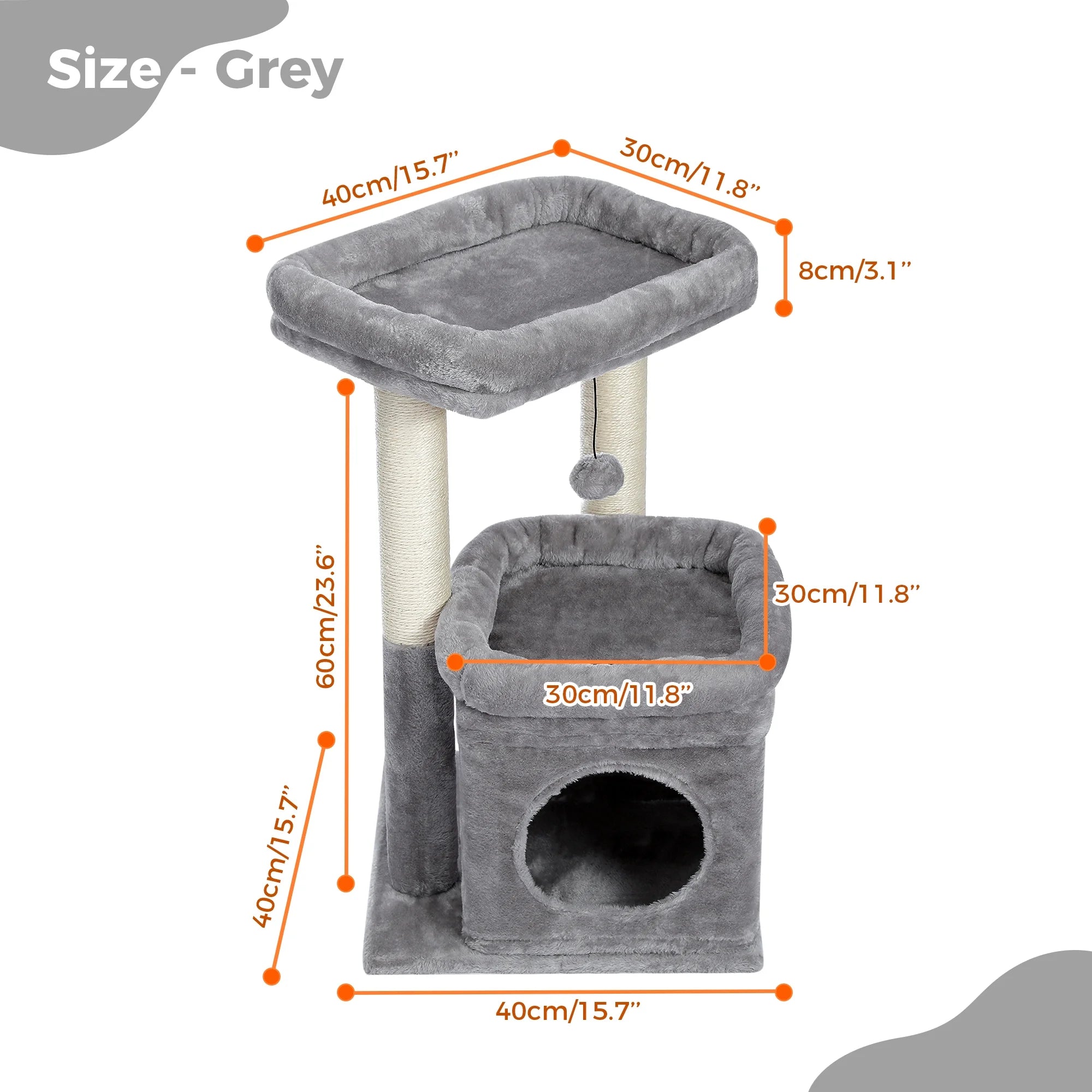 Medium Cat Tree with Removable Perches and Sisal Scratching Posts