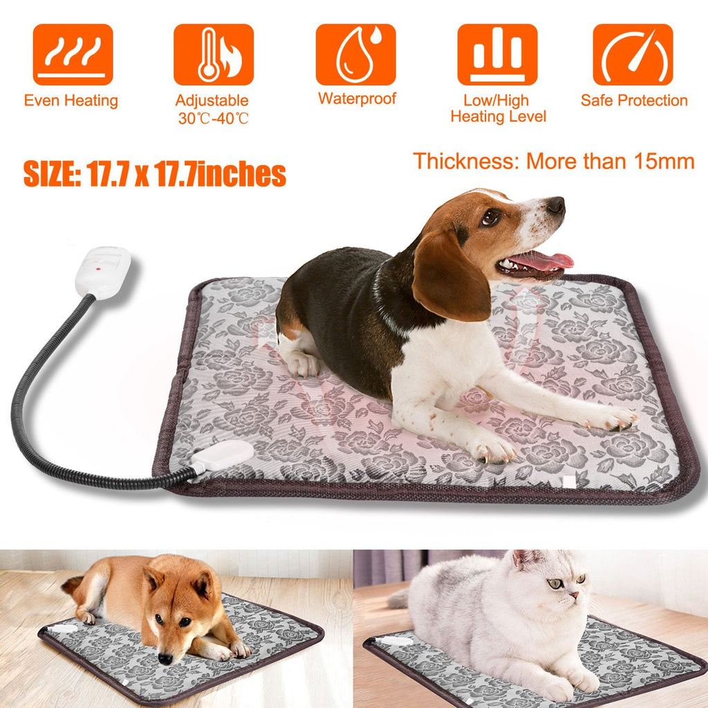 Electric Pet Heating Pad with Adjustable Temperature for Dogs & Cats