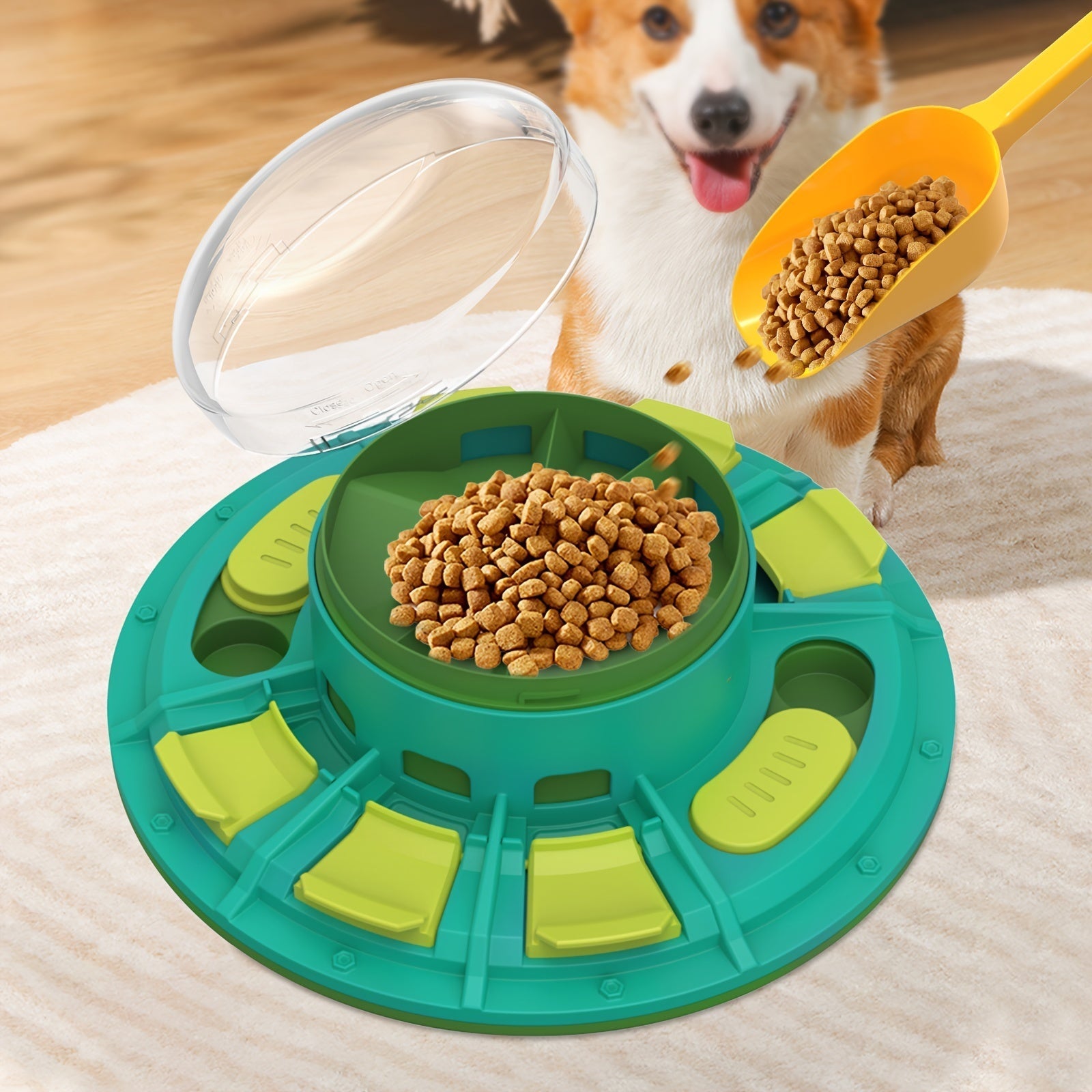 Dog Slow Feeder Puzzle Toy with Treat Dispenser