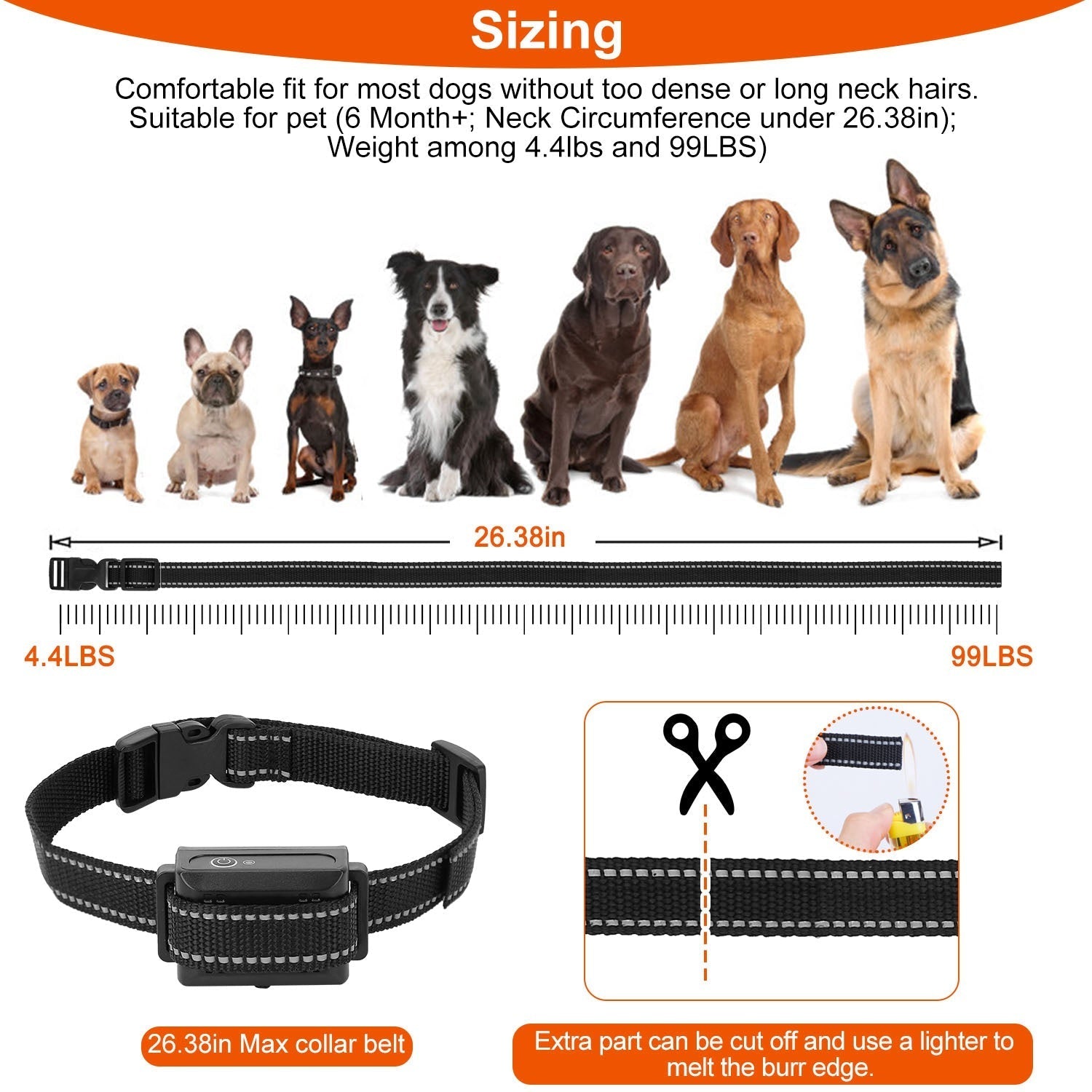 Dog Training Collar Receiver, Waterproof, 3280ft Range, 3 Modes