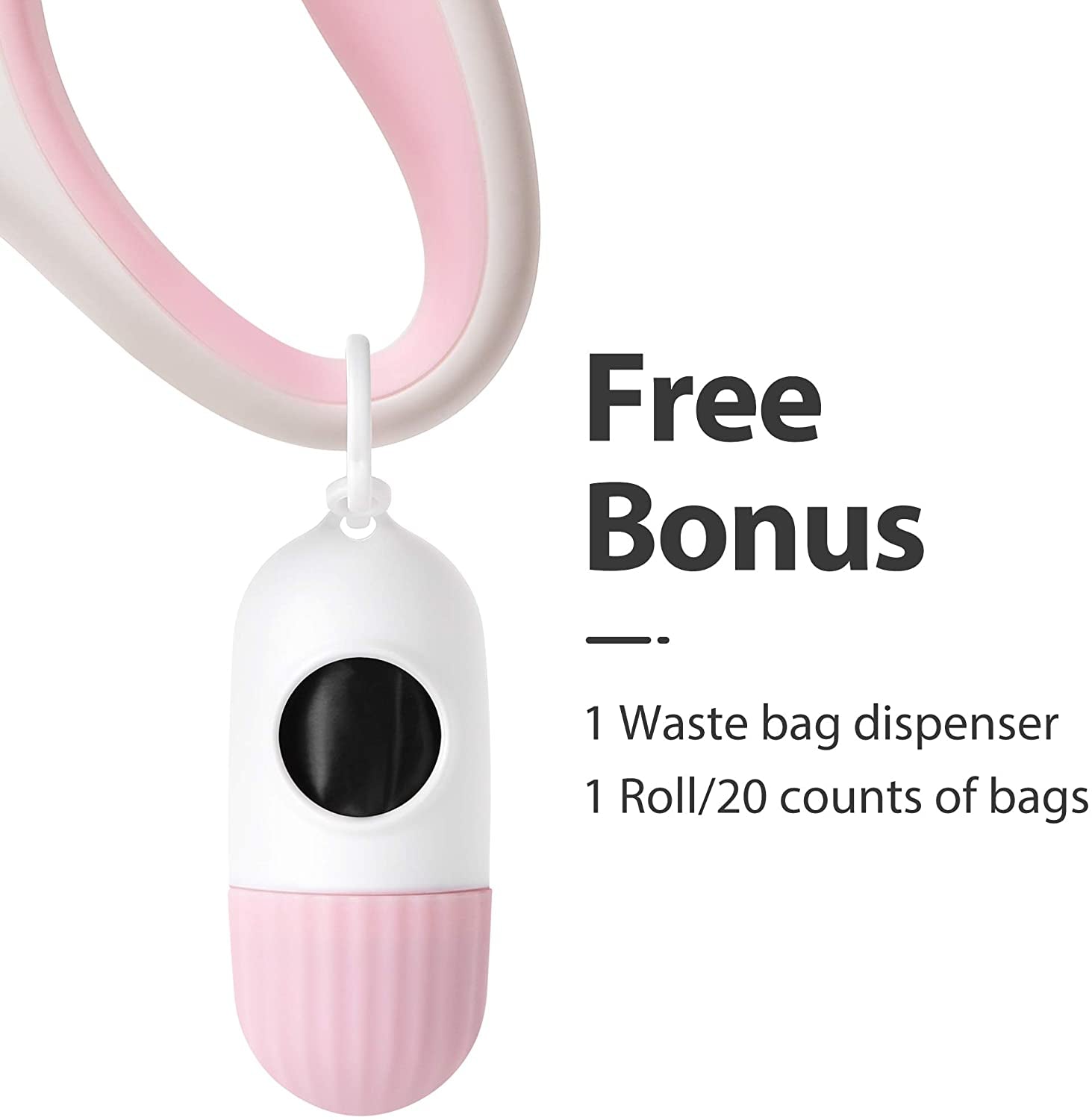 16ft Retractable Leash for Small Dogs and Cats, Reflective, with Waste Bag Dispenser