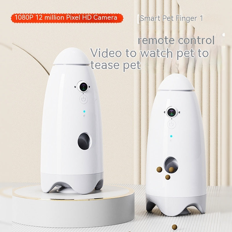Automatic Pet Feeder with 1080p Camera, White, USB Rechargeable