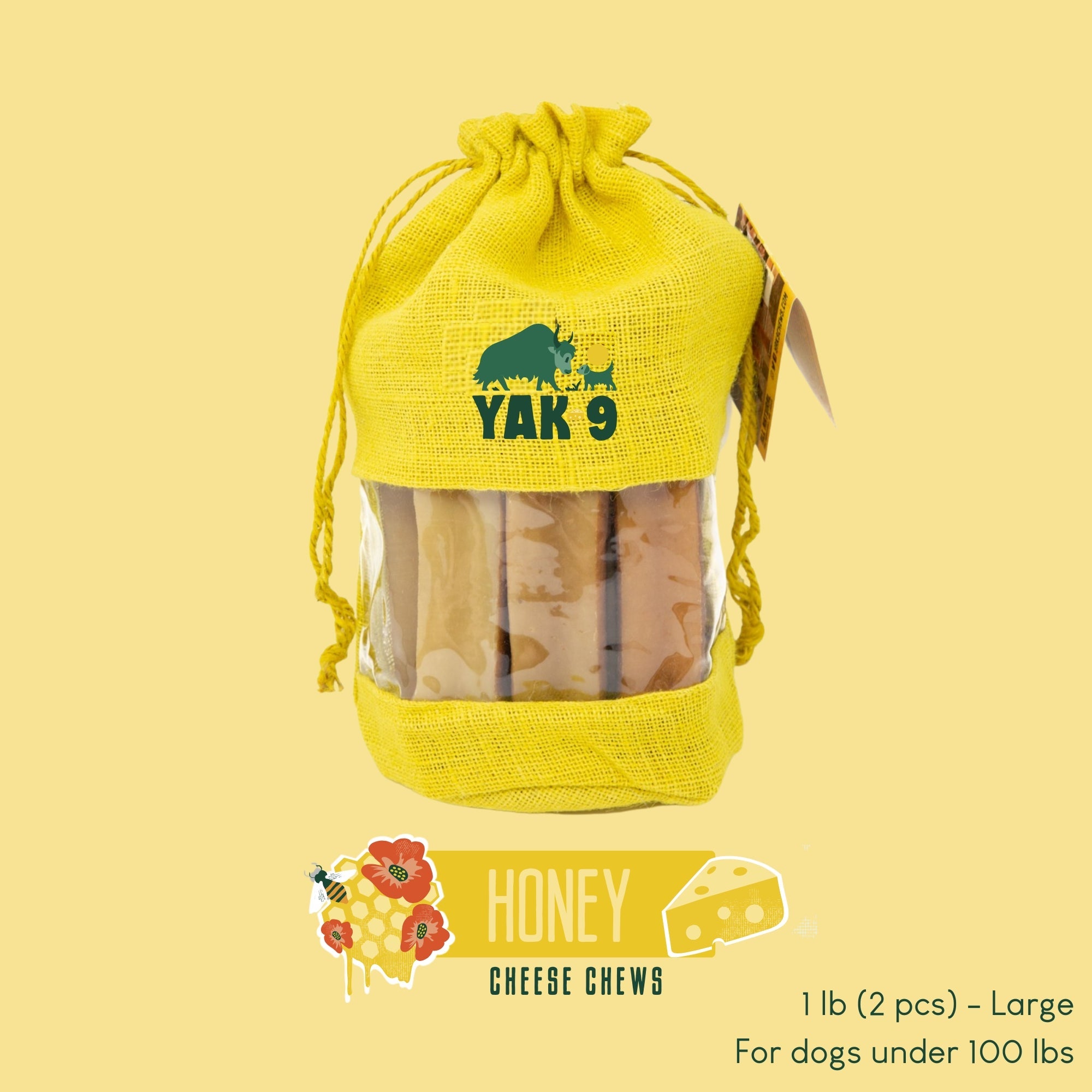 Honey Yak Cheese Dog Chews with Organic Himalayan Honey