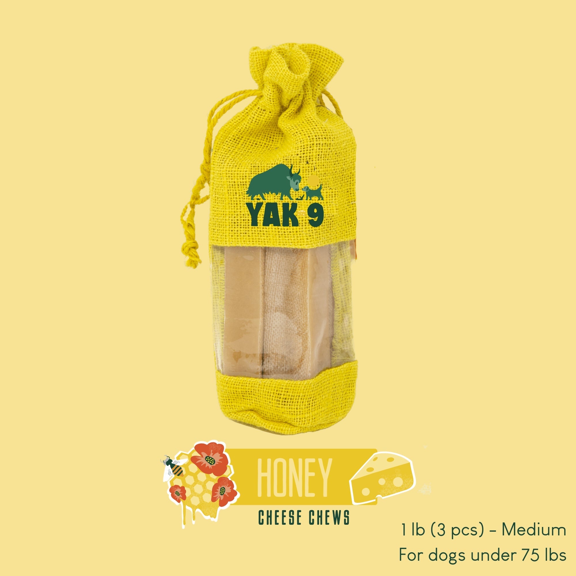 Honey Yak Cheese Dog Chews with Organic Himalayan Honey