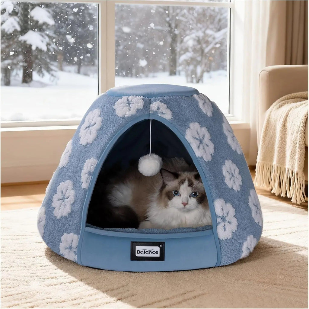 BALANCE 2-in-1 Cat Bed Cave Tent, 19-Inch, with Removable Cushion