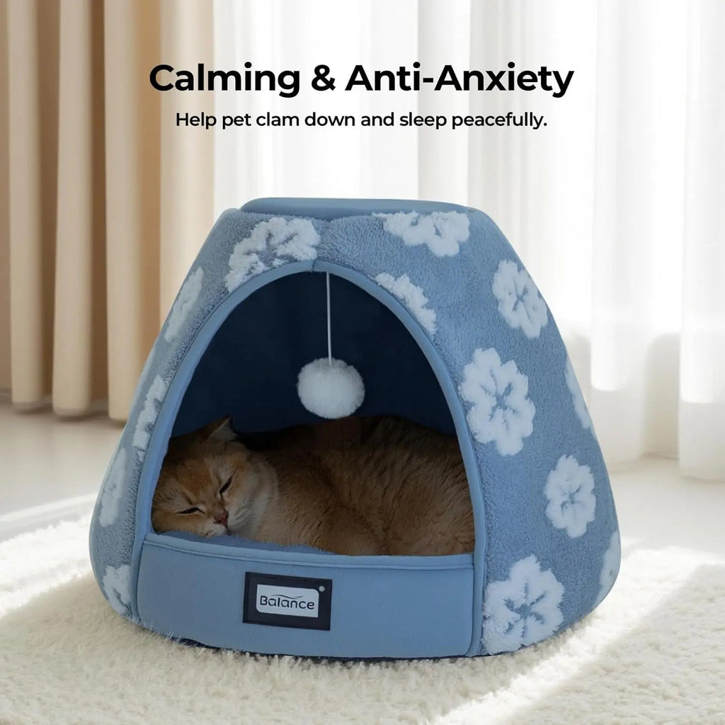 BALANCE 2-in-1 Cat Bed Cave Tent, 19-Inch, with Removable Cushion