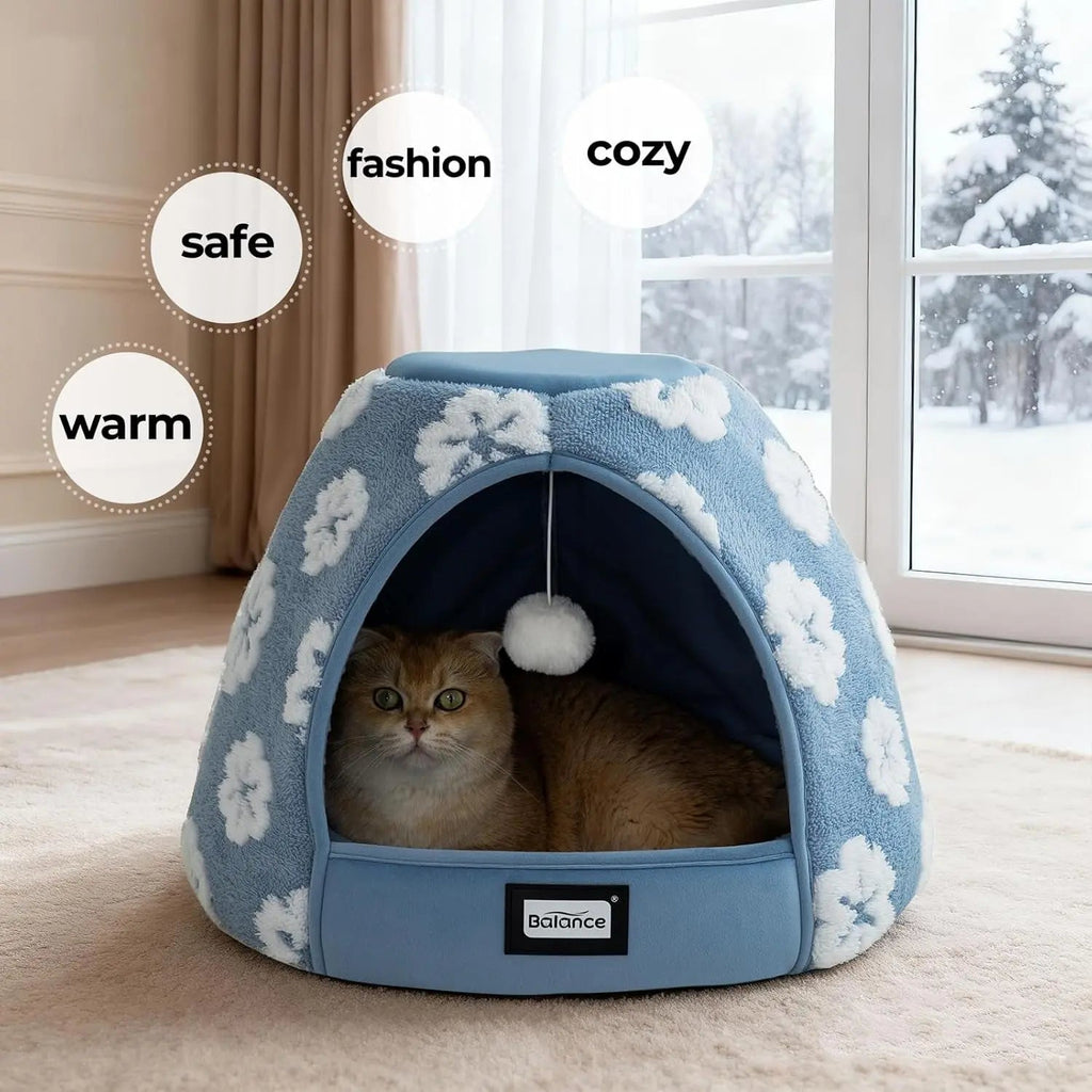BALANCE 2-in-1 Cat Bed Cave Tent, 19-Inch, with Removable Cushion