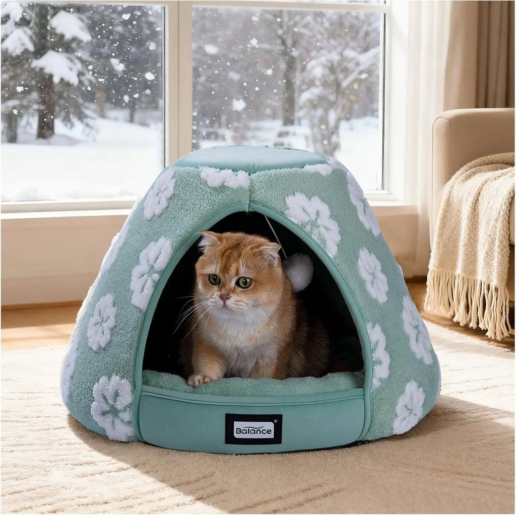 BALANCE 2-in-1 Cat Bed Cave Tent, 19-Inch, with Removable Cushion