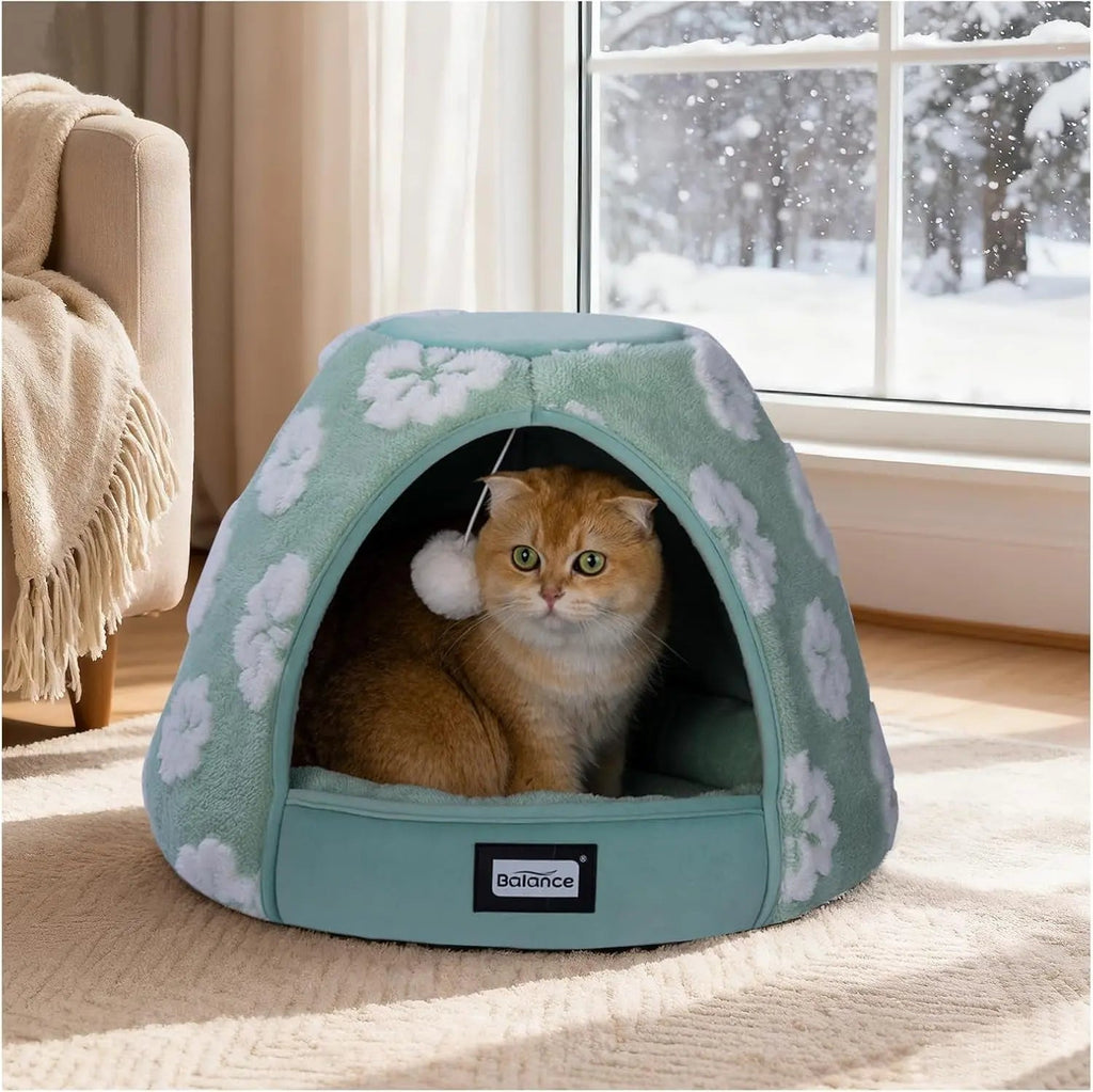 BALANCE 2-in-1 Cat Bed Cave Tent, 19-Inch, with Removable Cushion