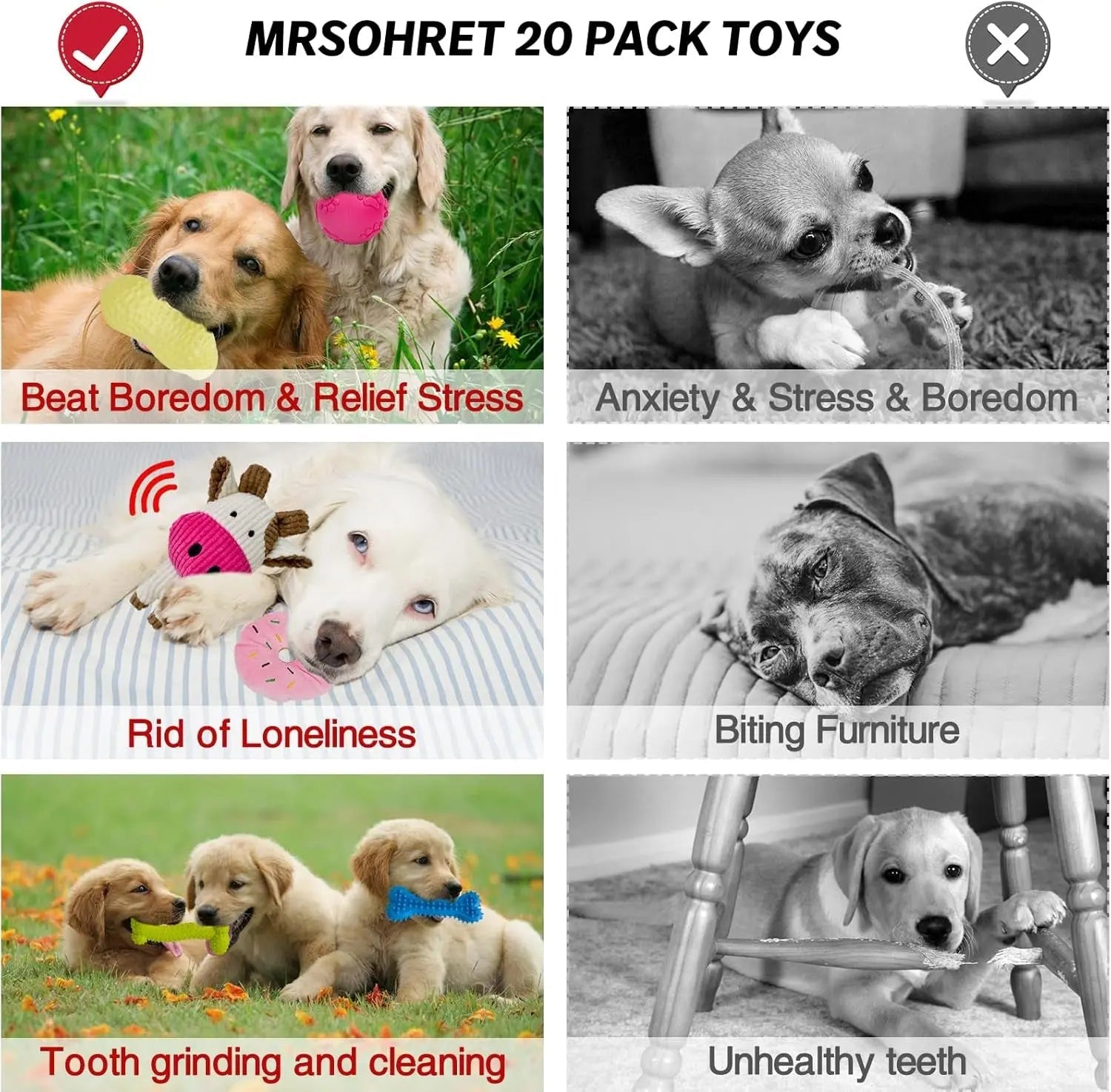 Puppy Teething and Chew Toy Set with Storage Basket, 20 Pieces