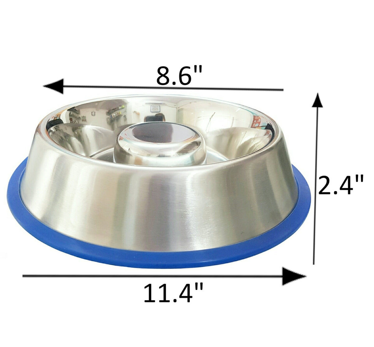 Mr. Peanut's Slow Feed Anti Bloat Dog Bowl with Bonded Silicone Base