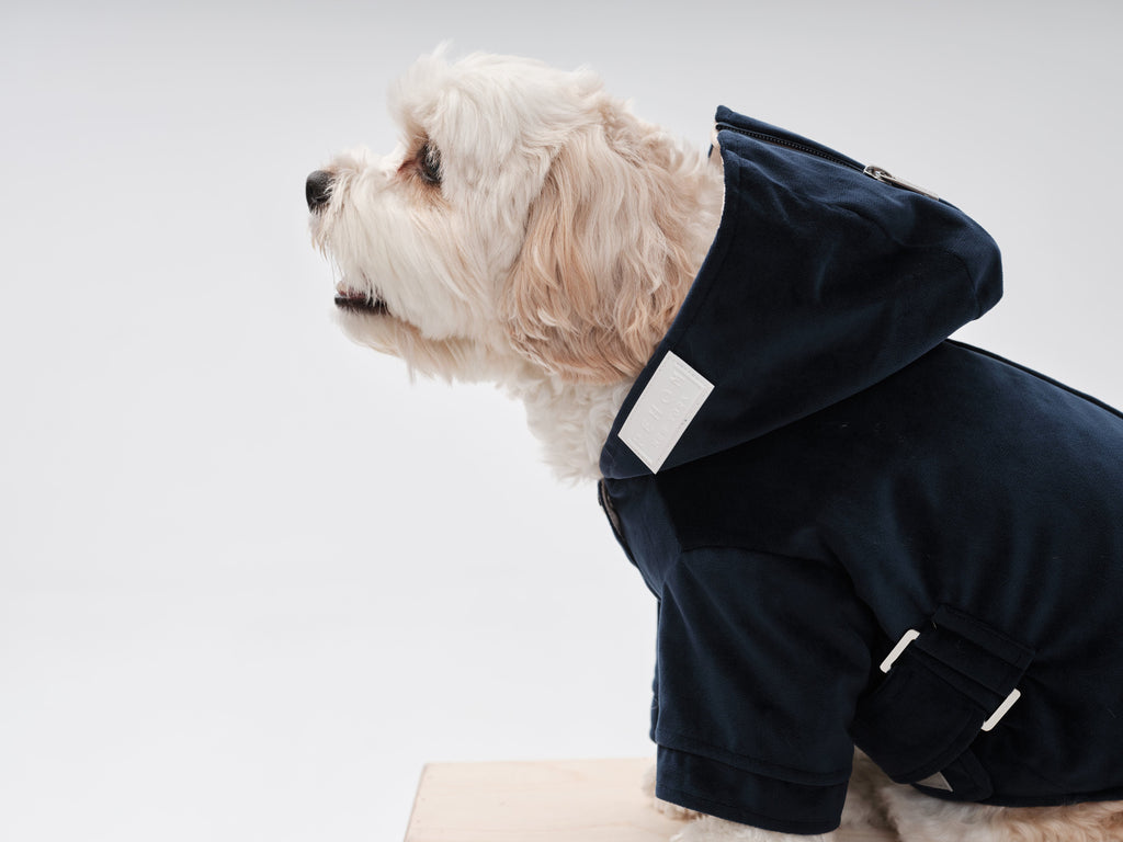 Flannel Pet Jacket with Adjustable Fit – Dark Burgundy or Midnight Blue