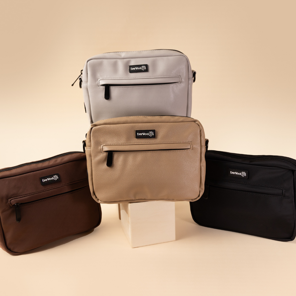 Pet Parent Organizer Bag with Poop Bag Dispenser, 9"x7"x2"