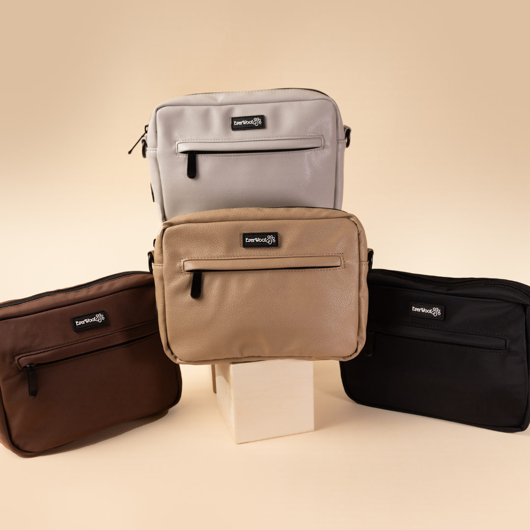Pet Parent Organizer Bag with Poop Bag Dispenser, 9"x7"x2"