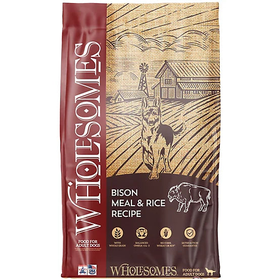 Wholesomes Bison Meal & Rice Recipe Dry Dog Food, 35 lb