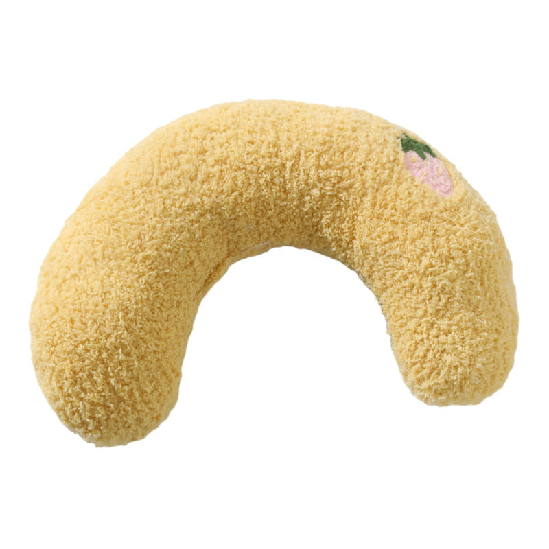 Half-Donut Faux Fur Pillow Bed for Cats & Small Dogs, 26 x 18 cm