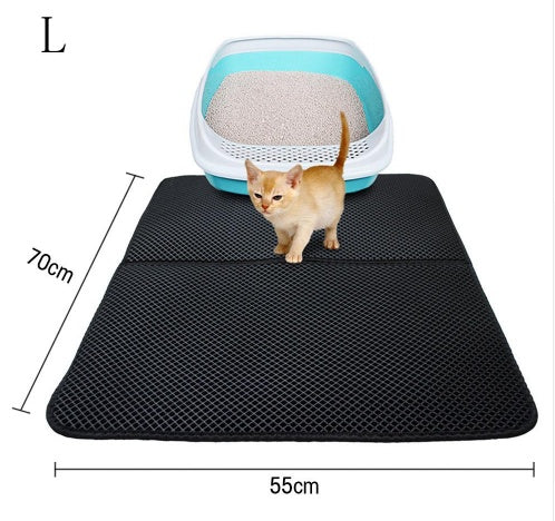 EVA Cat Litter Mat – Waterproof, Foldable, Black or Grey, S–L