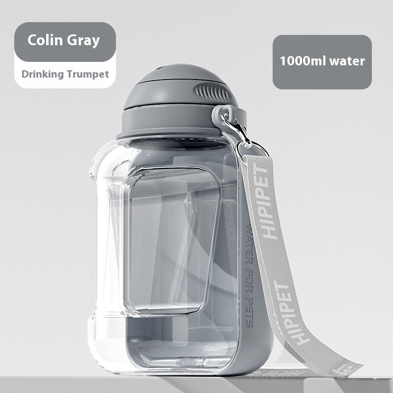2-in-1 Dog Water Bottle and Food Container, 1000ml Capacity