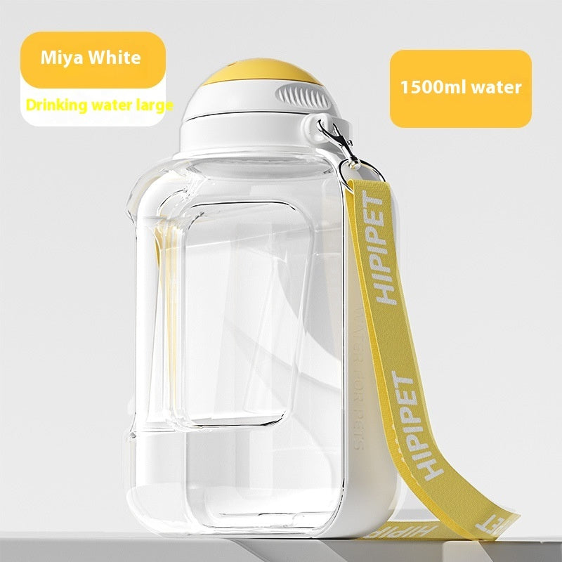2-in-1 Dog Water Bottle and Food Container, 1000ml Capacity