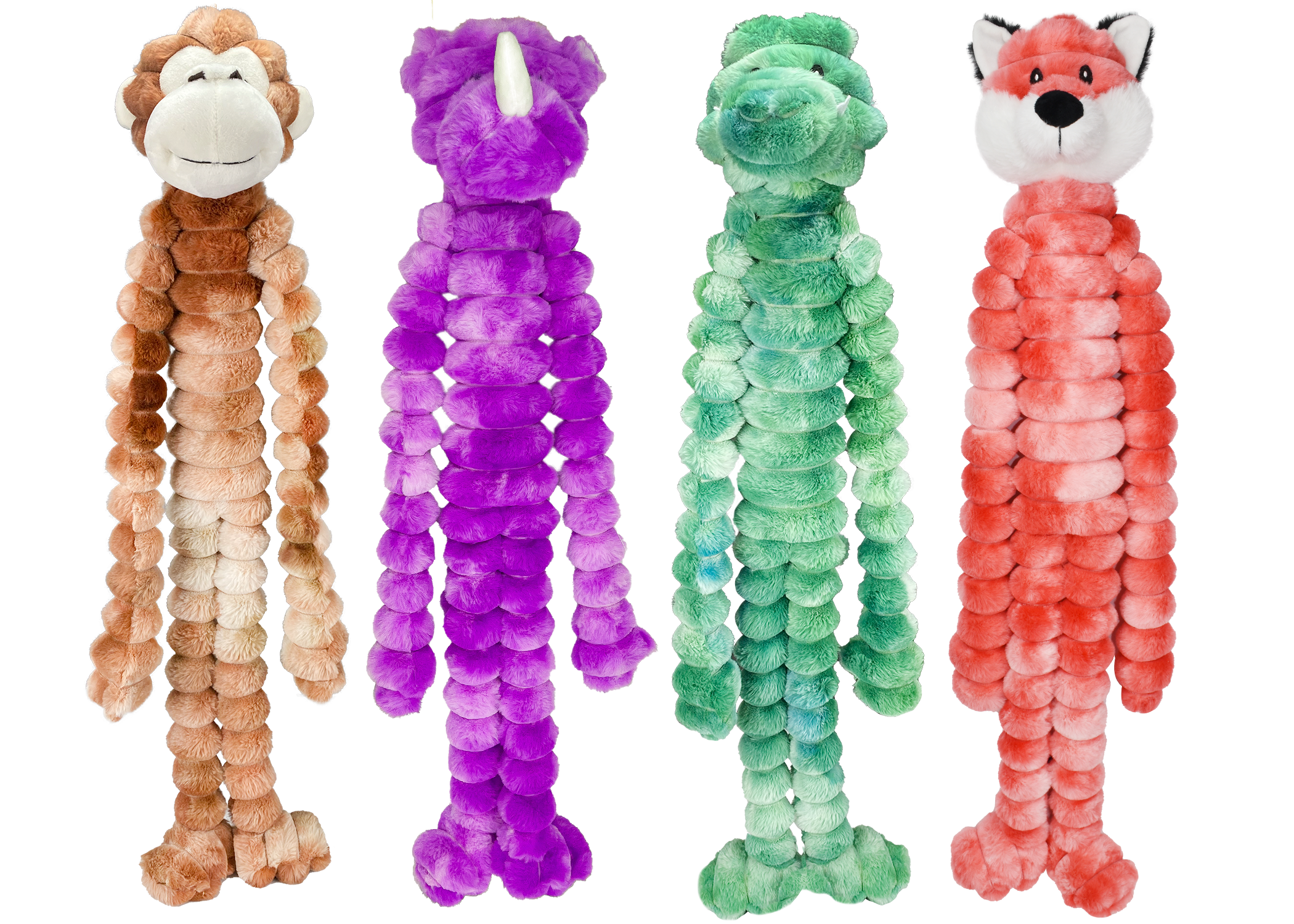 Crimpy Cuddlerz Long-Legged Plush Dog Toy with Squeaker