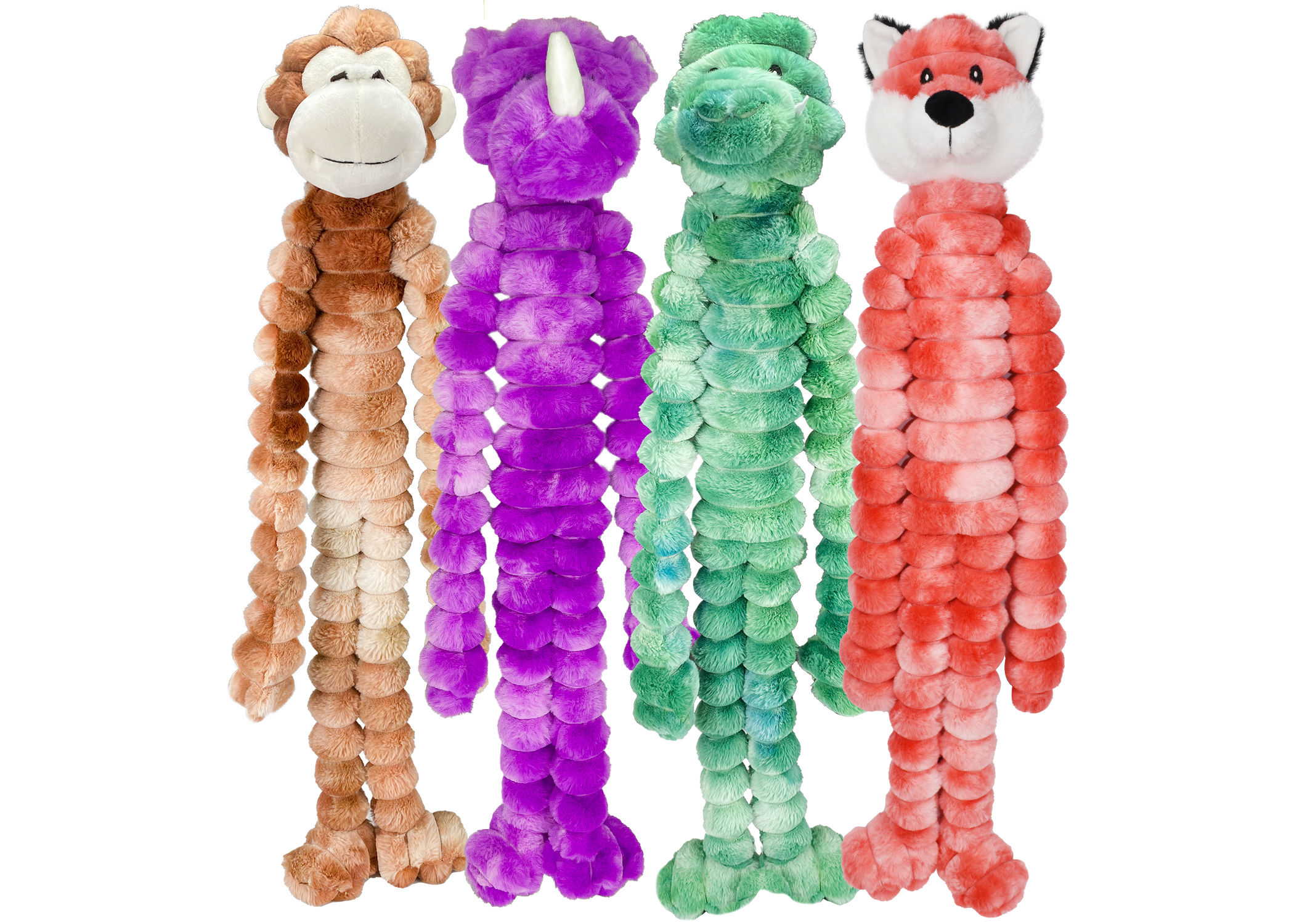 Crimpy Cuddlerz Long-Legged Plush Dog Toy with Squeaker