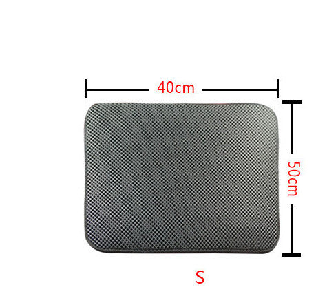 EVA Cat Litter Mat – Waterproof, Foldable, Black or Grey, S–L