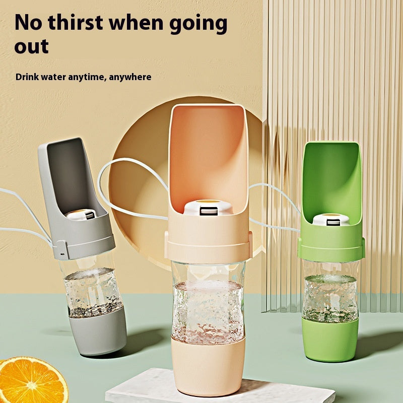 2-in-1 Travel Dog and Cat Water Bottle with Food Container, 690ml