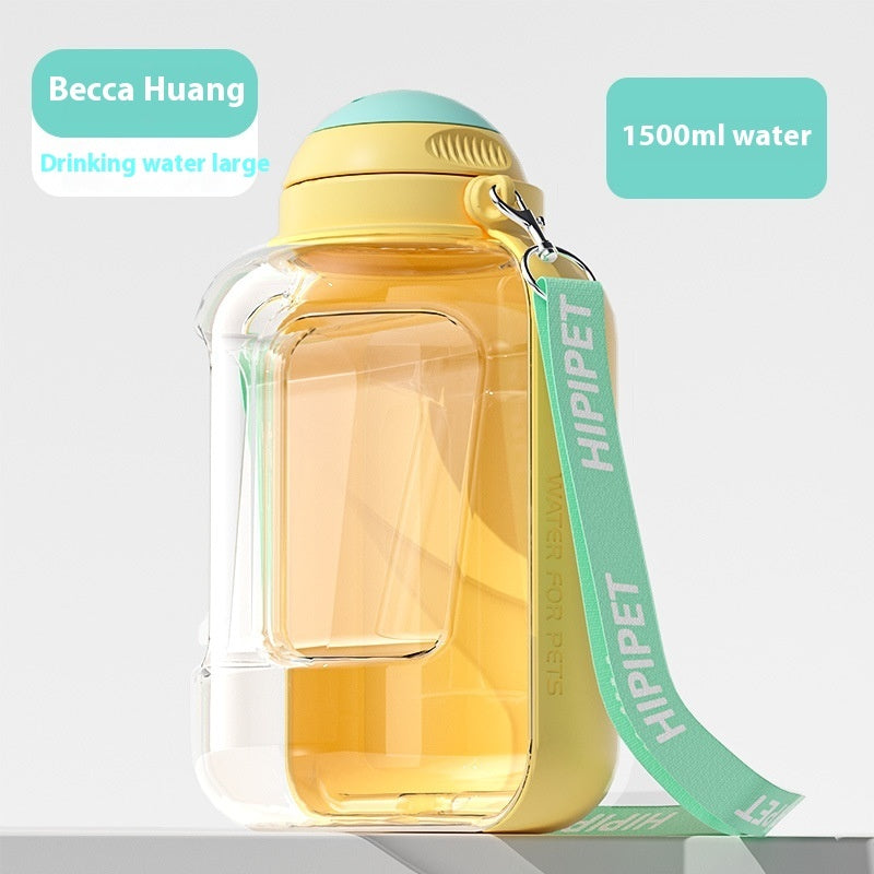 2-in-1 Dog Water Bottle and Food Container, 1000ml Capacity