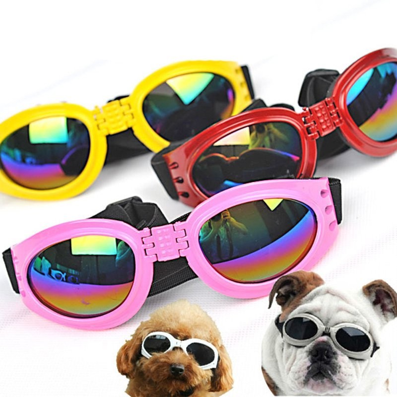 Dog Sunglasses for Medium and Large Dogs, Adjustable Fit, Plastic Frame