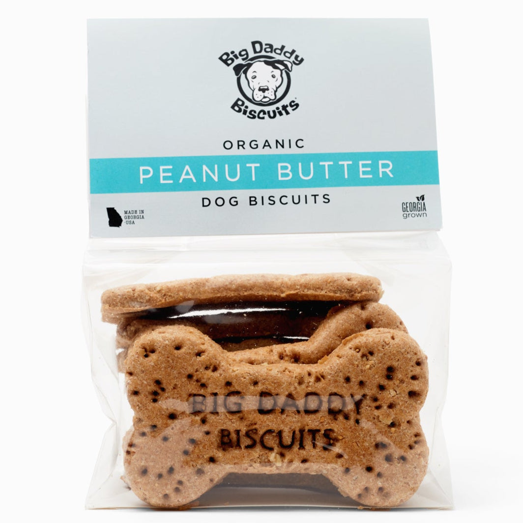 Organic Peanut Butter Dog Biscuits – 10 Bone-Shaped Treats