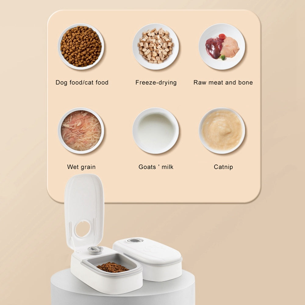 2-in-1 Gravity Pet Feeder and Water Dispenser, Pink or Gray