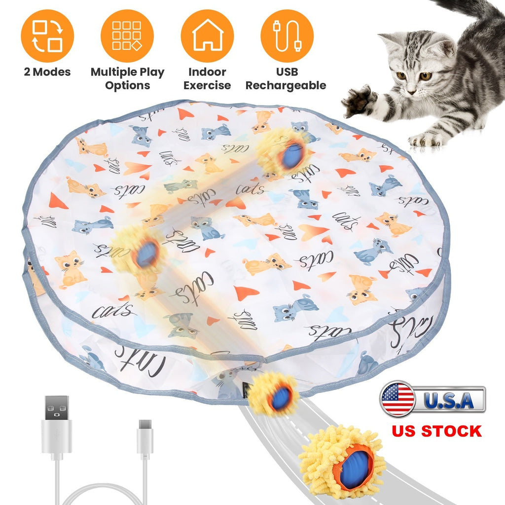 Interactive Rolling Ball Cat Toy with Rechargeable Battery