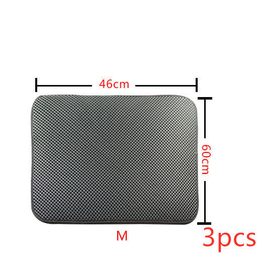 EVA Cat Litter Mat – Waterproof, Foldable, Black or Grey, S–L